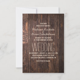 Convite Rustic Brown Wooden Pallet Para Casamento