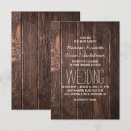 Convite Rustic Brown Wooden Pallet Para Casamento