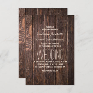 Convite Rustic Brown Wooden Pallet Para Casamento