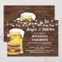 Rustic Burger & Breve Adultos Aniversário