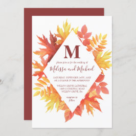 Convite Rustic Burgundy e Orange Fall deixam casamento