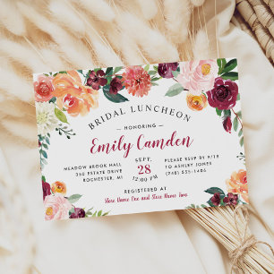 Convite Rustic Burgundy Floral Casamento Bridal