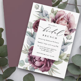 Convite Rustic Burgundy Plum Floral Bridal Brunch