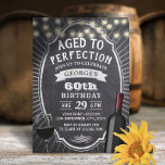 Convite Rustic Chalkboard Vintage 60th Festa de aniversári<br><div class="desc">Rustic Chalkboard Vintage 60th Convites de aniversário de vinho.</div>