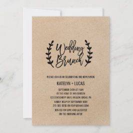 Convite Rustic Chic Faux Kraft Calliografia Casamento Brun