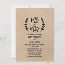 Rustic Chic Faux Kraft Mr & Mrs Wedding