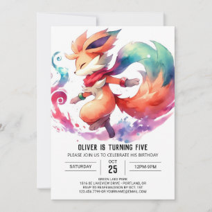 Convite Rustic Chic Fox Birthday