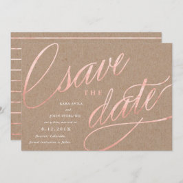 Convite Rustic Chic Rosa Dourado Save the Dates | Rosa Dou