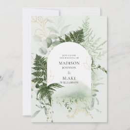 Convite Rustic Chic Wild Forest Fern Greenery Wedding Invi