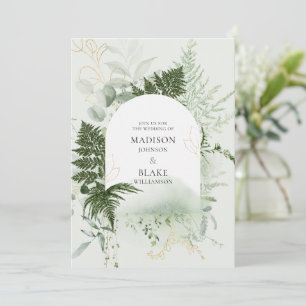 Convite Rustic Chic Wild Forest Fern Greenery Wedding Invi