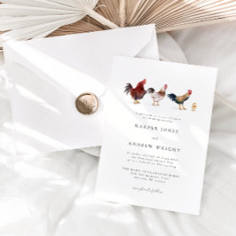 Convite Rustic Chicken Weding Invitation