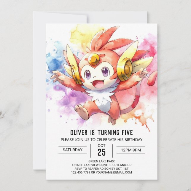 Convite Rustic Children Monkey Birthday (Frente)