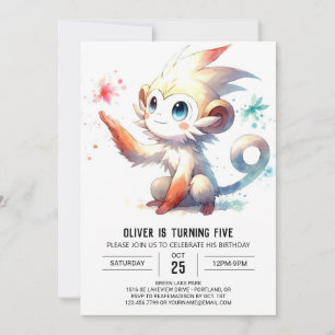 Convite Rustic Children Monkey Birthday