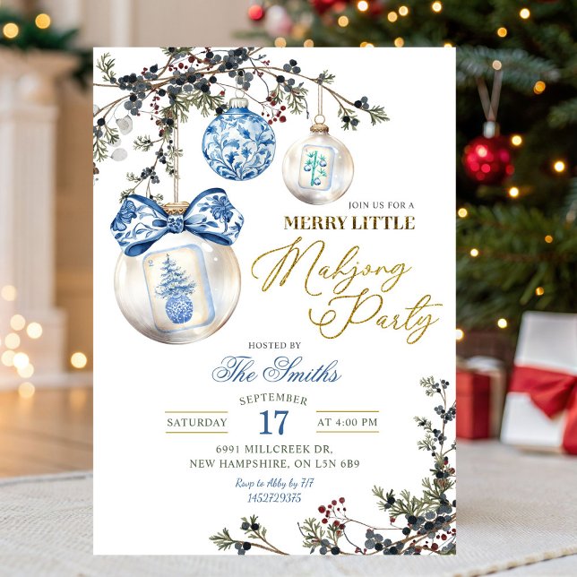 Convite Rustic Chinoiseries Merry Little Mahjong Party (Criador carregado)