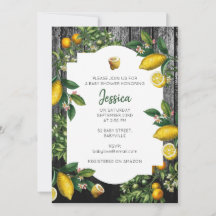 Convite Rustic Citrus Garden Chá de fraldas
