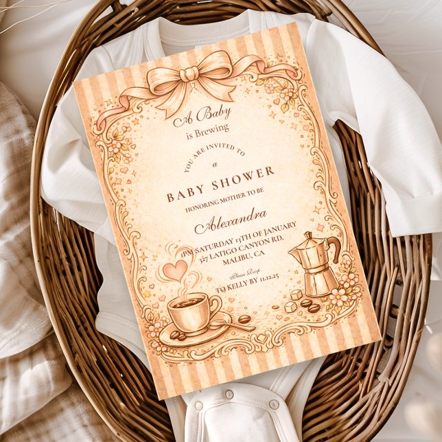 Convite Rustic Coffee Baby Shower (Criador carregado)