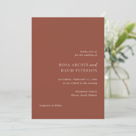 Convite Rustic Copper Editorial Modern Wedding