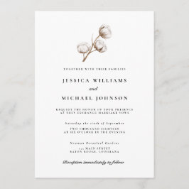 Convite Rustic Cotton Wedding