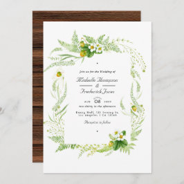 Convite Rustic Country Barn Greenery Código QR Casamento R