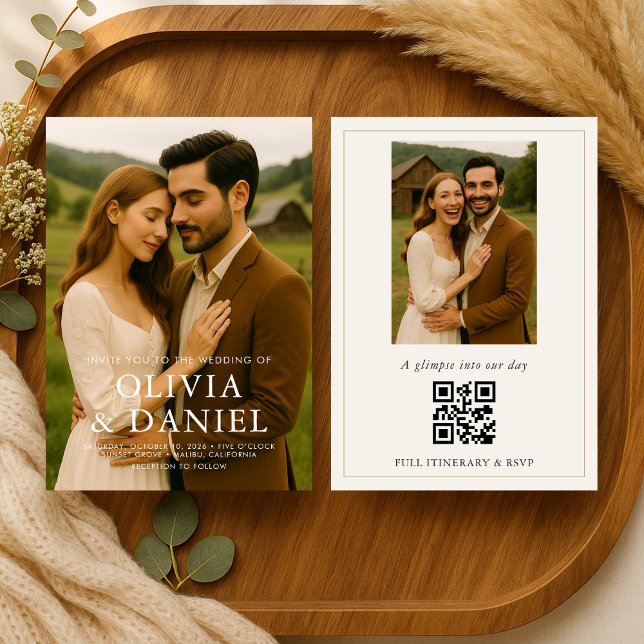 Convite Rustic Country Barn Photo Wedding (Criador carregado)