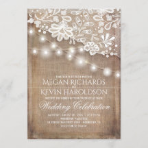 Rustic Country Burlap String Luzes Lace Casamento