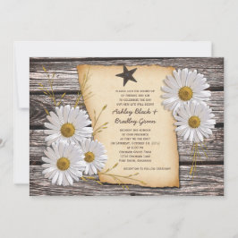 Convite Rustic Country Daisy Weding