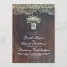 Rustic Country Mason Jar e Baby's Breath Wedding