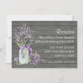 Convite Rustic Country Mason Jar Lace em Floral de Lavanda