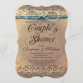 Convite Rustic Country Vintage Chá Casal