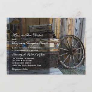 Convite Rustic Country Wagon Wheel Casation