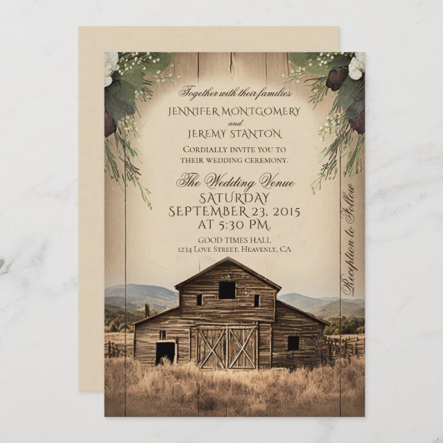 Convite Rustic Country Wedding (Frente/Verso)