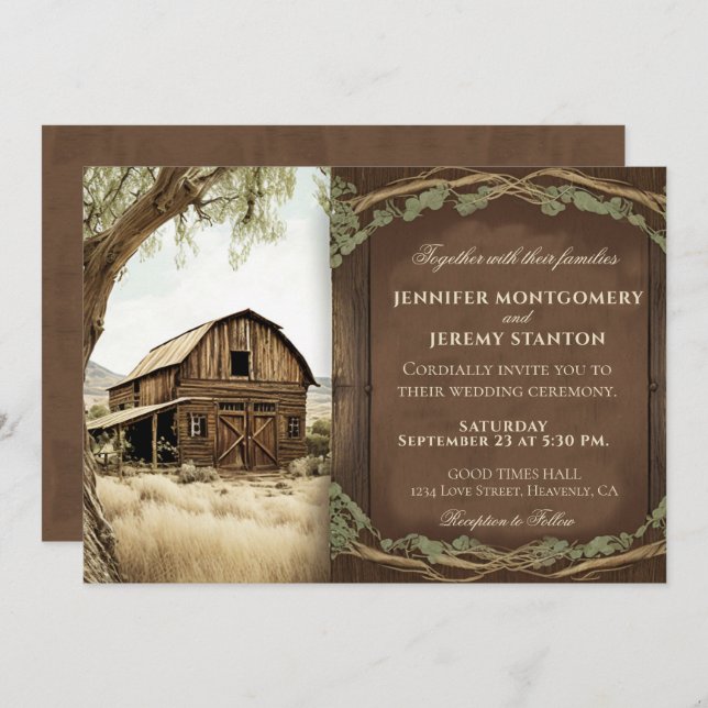 Convite Rustic Country Wedding (Frente/Verso)