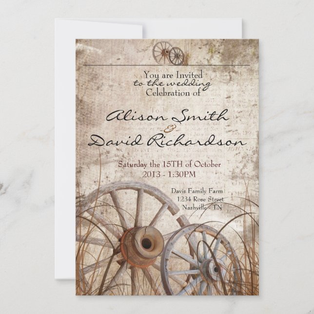 Convite Rustic country wedding invitation (Frente)