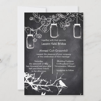 Convite Rustic Country Wedds Mason Jar Chalkboard