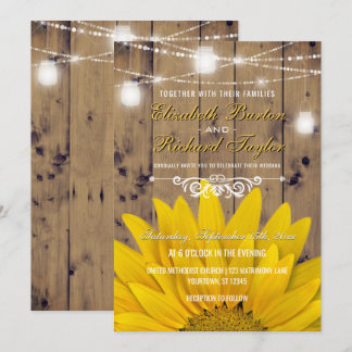 Convite Rustic Country Weding Mason Jar Luz Girassol