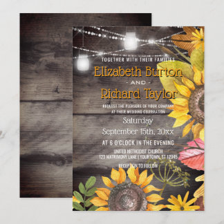 Convite Rustic Country Weding Mason Jar Luz Girassol