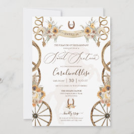 Convite Rustic Country Western Sunflower Boho Sweet 16