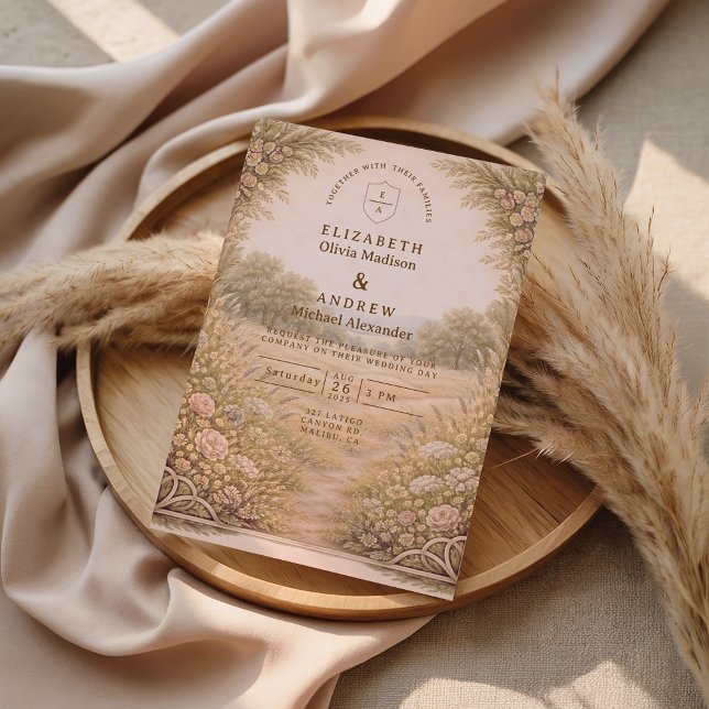 Convite Rustic Countryside Garden Wedding (Criador carregado)