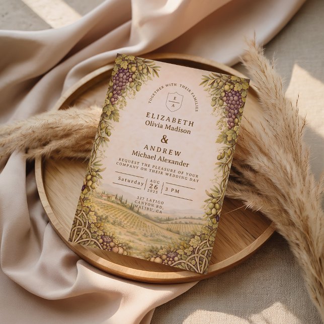 Convite Rustic Countryside Vineyard Wedding (Criador carregado)