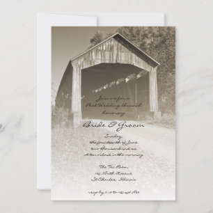 Convite Rustic Covered Bridge Postar Wedding Brunch