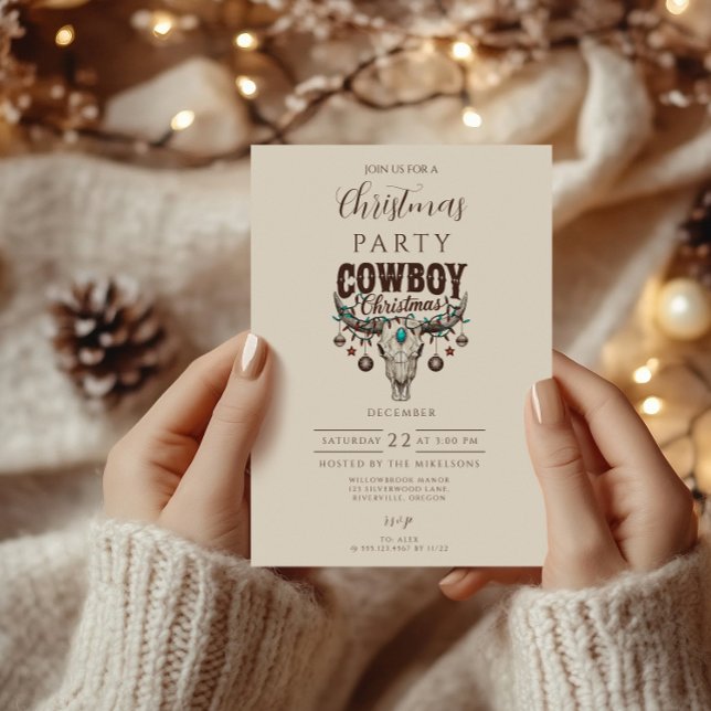 Convite Rustic Cowboy Christmas (Criador carregado)