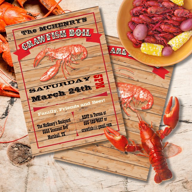 Convite Rustic Crawfish Boil Party - Poster (Criador carregado)