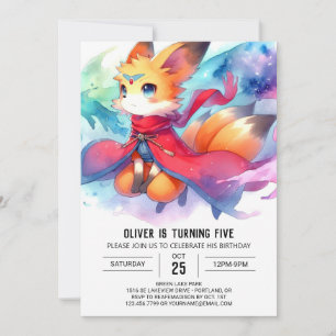 Convite Rustic Custom Fox Birthday