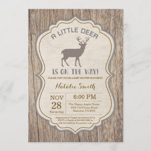 Convite Rustic Deer Chá de fraldas
