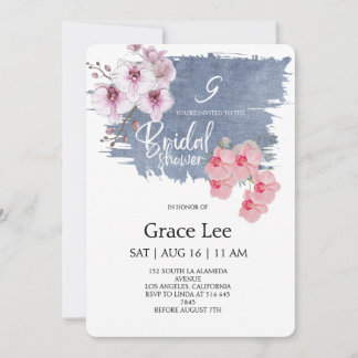 Convite Rustic Denim Bridal Shower Invitation