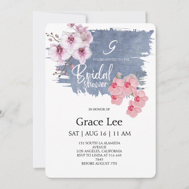 Convite Rustic Denim Bridal Shower Invitation (Frente)