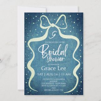 Convite Rustic Denim Bridal Shower Invitation