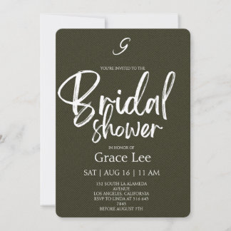 Convite Rustic Denim Bridal Shower Invitation