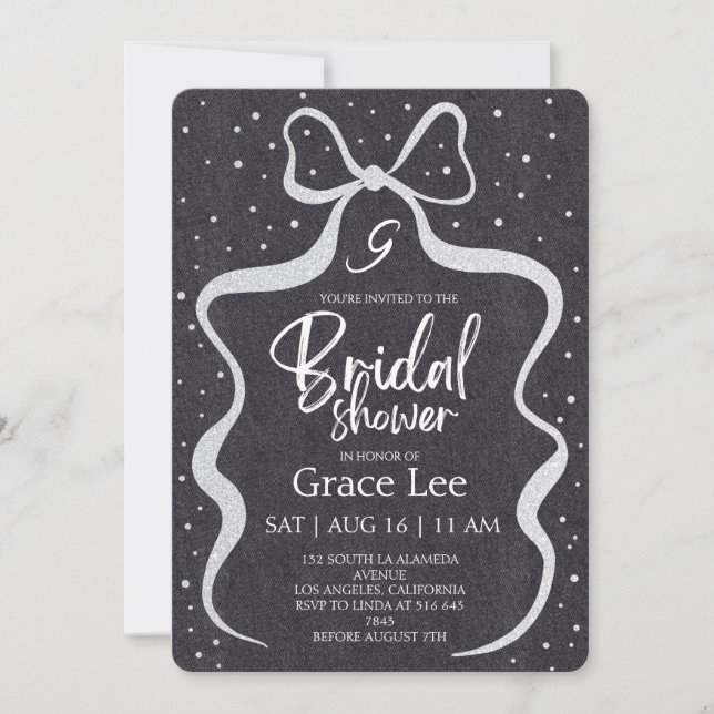 Convite Rustic Denim Bridal Shower Invitation (Frente)