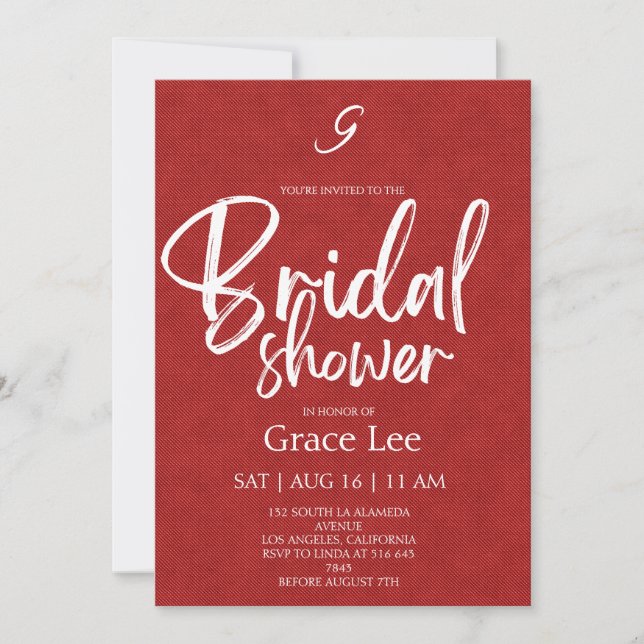 Convite Rustic Denim Bridal Shower Invitation (Frente)